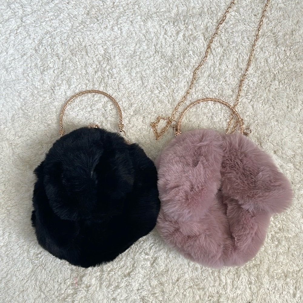 Faux-Fur Bunny Crossbody purse